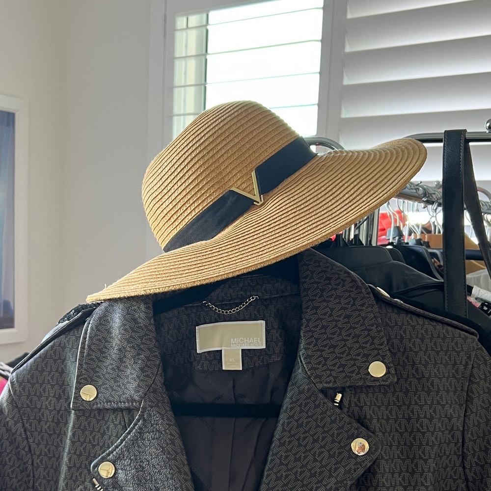 Vince Camuto Straw Hat with Black Band